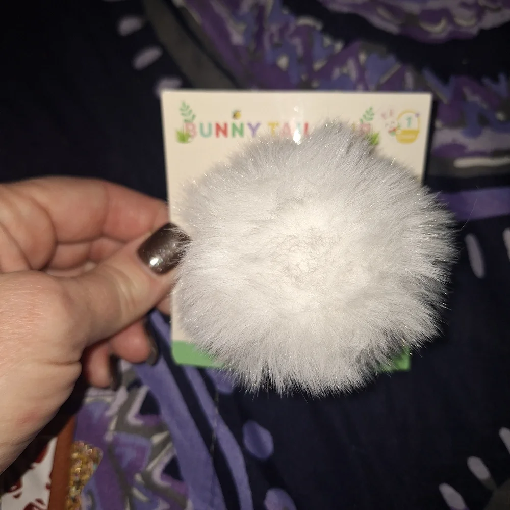 Charming White Bunny Tail Hair Clip
